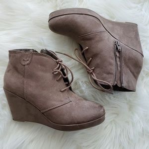 Suede Wedge Bootie shoes